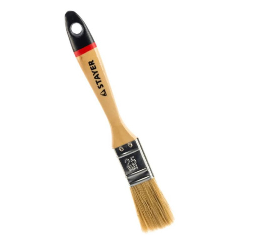 Кисть плоская Euro 25мм, 1", натуральная щетина, деревянная ручка Stayer 0102-025