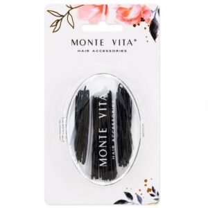 Шпильки для волос Monte Vita набор 60шт. 4,5см/5см/6см, черные, в кейсе 457104