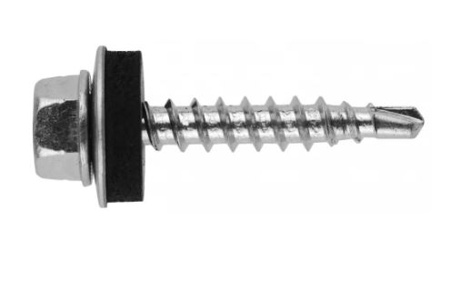 Саморез кровельный 6,3х130 с EPDM шайбой, цинк, сверло 277-63130 10 шт