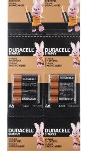 Батарейка Duracell алкалиновая Simply LR06 (16шт. на блистере) 4х4 отрывной Original Spec2-Б0046868