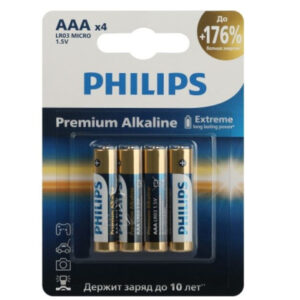 Батарейка Philips алкалиновая Premium LR03 ( 4шт. на блистере) Б0069086