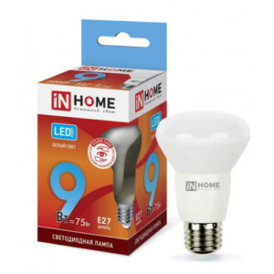 Лампа светодиодная 9Вт (эквивалент 75Вт) 230В E27 белый (дневной) свет In Home LED-R63-VC 4325