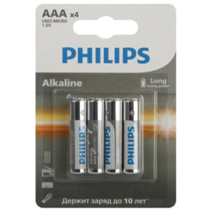 Батарейка Philips алкалиновая Entry LR03 ( 4шт. на блистере) Б0062619