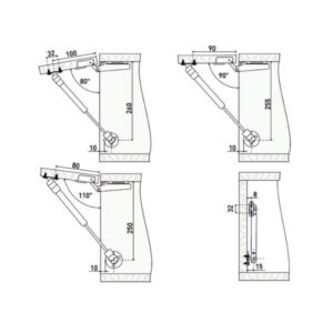 Газовые лифты StahlBuro N60, матовый хром StahlBuro 42739